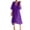 Dark Purple, variant on Women’s V Neck Midi Dress with Kimono Sleeves and Waist Tie Loose Fit Lightweight Flowy Casual Style for Daily Wear Black L