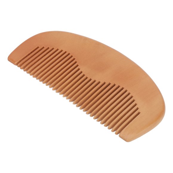 Peine de madera hecho a mano, pequeño y portátil, con dientes redondeados para el cuidado de la barba.