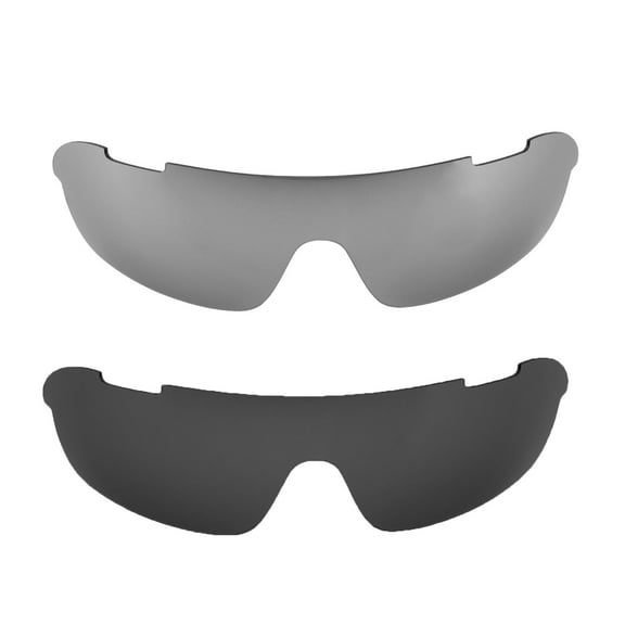 Walleva 2 Paris Polarized Replacement Lenses For POC Half Blade Sunglasses-Titanium   Black