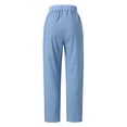 thumbnail image 4 of AILIYIL Women Ladies Loose Casual Drawstring Elastic Cotton And Linen Pants (Blue,XL), 4 of 8