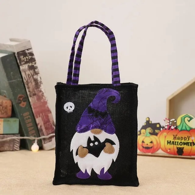 Bolsas de dulces de Halloween, Cubo de almacenamiento de dulces de Halloween, cesta de regalo portátil, fiesta de botín, truco de calabaza o trato para niños