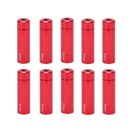 

RISK 10PCS 5mm Bike Brake Cable Cap End Tips Aluminum Alloy End Caps for MTB Road BicycleRed