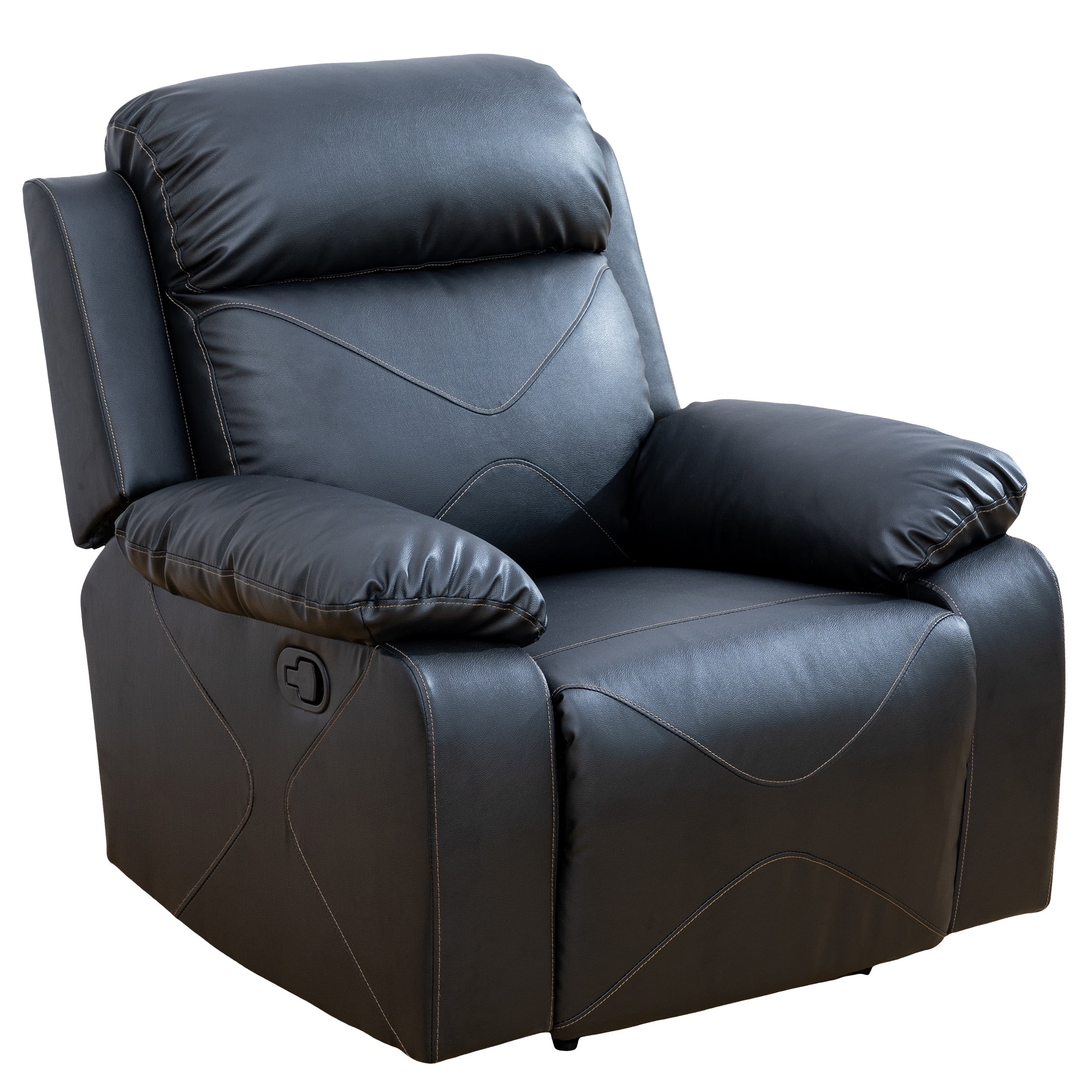 Aukfa 37" Power Recliner Sofa Chair for Living Room, Home Theater Reclining, Flannel, Black