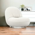 thumbnail image 6 of HomeRoots 520663 25.6 x 30.3 x 33.5 in. White & Silver Boucle Slipper Chair, 6 of 9