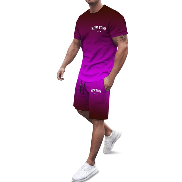 Playeras Estampadas Para Hombre, Camiseta Holgada Con Estampado De Letras De Ciudad Para Hombre, Conjunto De Ropa Deportiva De Verano, Ropa Deportiva Informal
