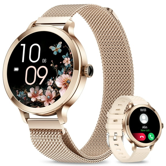 "Vosoirsi Smart Watch, 1.106"" AMOLED Screen, IP68 Waterproof Fitness Tracker,  Rose Gold"