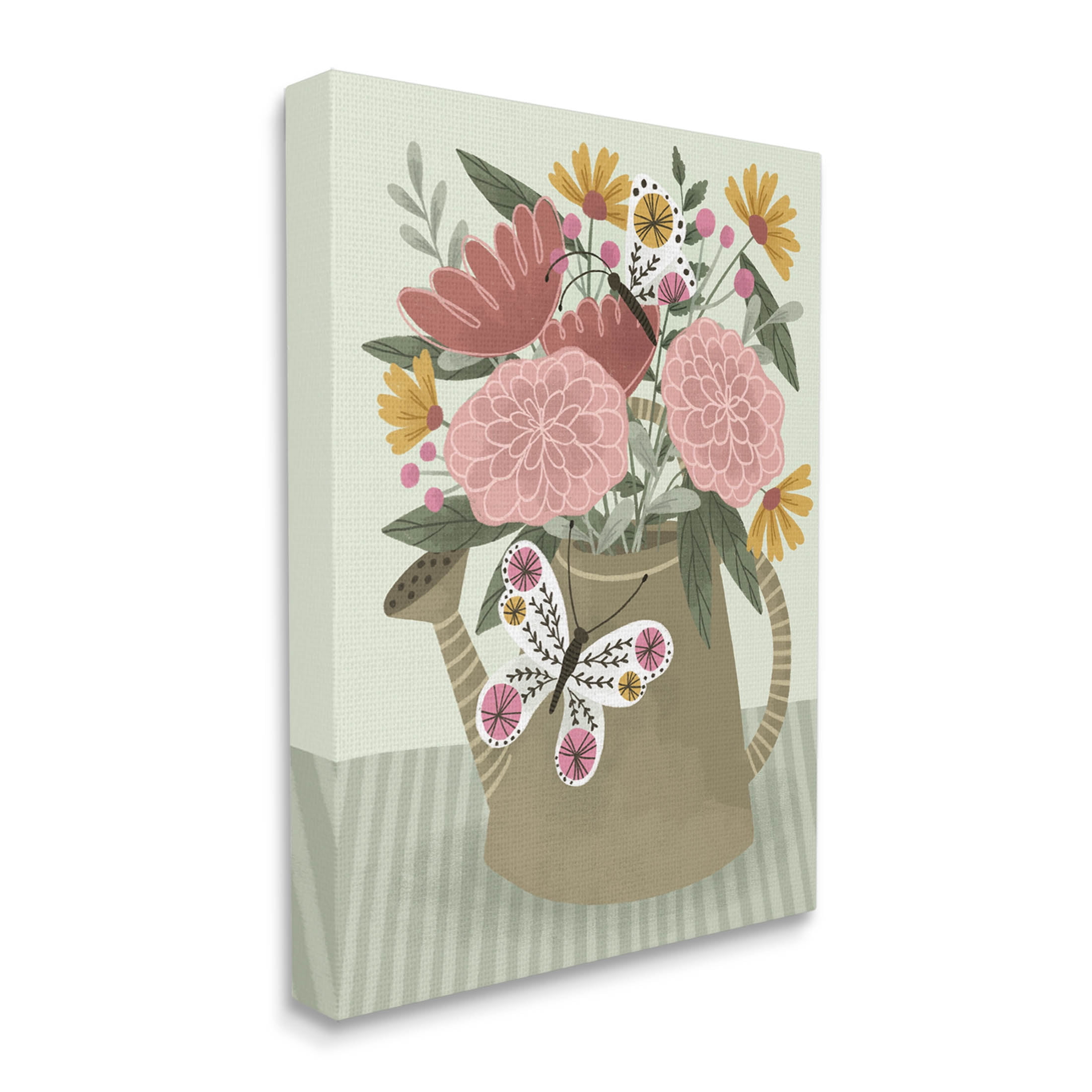 Mixed Dahlia Gardening Bouquet Botanical & Floral Graphic Art Gallery Wrapped Canvas Print Wall Art