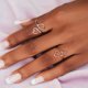 thumbnail image 4 of Diseño Doble Anillo Moda Anillo En Forma De Corazón Pareja Regalo Anillo Joyería Femenina, 4 of 7