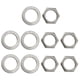 thumbnail image 3 of Paquete de 5 tuercas de conector de guitarra eléctrica Yuyangstore Arandelas de 9 Plata, 3 of 7