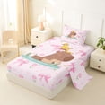 thumbnail image 2 of Erosebridal Cute Capybara Duck Twin Sheet Sets 3pcs For Teens,Dreamy Bow Flowers Bedding For Kids Boy Girls,Ultra Soft Home Decor, 2 of 5