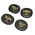 thumbnail image 3 of Piedras de palma grabadas, piedras ovaladas portátiles con símbolo de equilibrio de Reiki para meditación, limpieza de energía negativa, color negro, 3 of 5