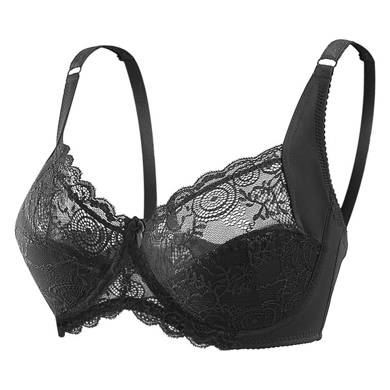 Hunpta Plus Size Bras For Women Sexy Solid V-Neck D-Cup Push-up