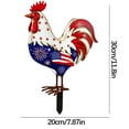 thumbnail image 3 of erdimoy 4th of July Patriotic Metal Rooster Yard Stake, 12" Red White Blue Garden Decoration with Stars, Fireworks & American Flag Design, 3 of 6