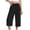 Black, variant on Capris Pants for Women Smocked High Waist Summer Wide Leg Casual Vacation Clothes