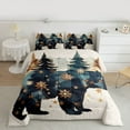thumbnail image 2 of jejeloiu Woodland Animal Bear Full Size Comforter Sets,Gold Christmas Snowflake Bedding Comforter Set,Gold Beige Teal Bedding Sets For Boys Teens,Luxury Bedroom Decor Reversible,3pcs, 2 of 8