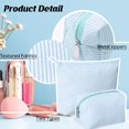 thumbnail image 3 of Set de bolsas de maquillaje Huhumy Cute Cosmetic Pouch Seersucker Blue, 3 of 7