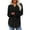Black, variant on Jalioing Long Sleeve Casual Shirts for Women Fashion V Neck Button Tunic Tops Side Slit Ribbed Blouses