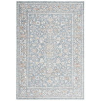 SAFAVIEH Mason Aaliyah Medallion Polyester Area Rug, Blue/Beige, 5'3" x 7'6"