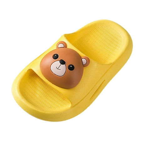 

kpoplk Slippers For Toddler Girls Home Slippers For Children Kids Little Rabbit Children Slippers Cartoon Soft Slippers Kids(Yellow)