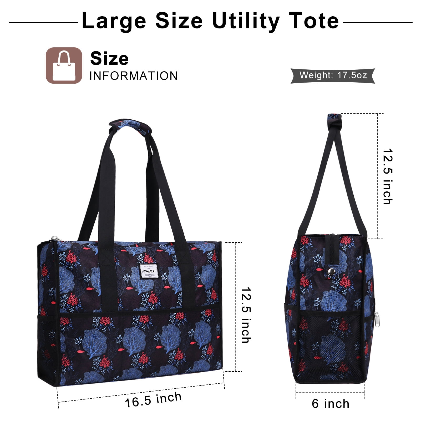 HAWEE Large Utility Bags for Women with Luggage Sleeve and 15.6” Laptop Pocket for Work Air-Friendly Travel Duffel Bag, Coral