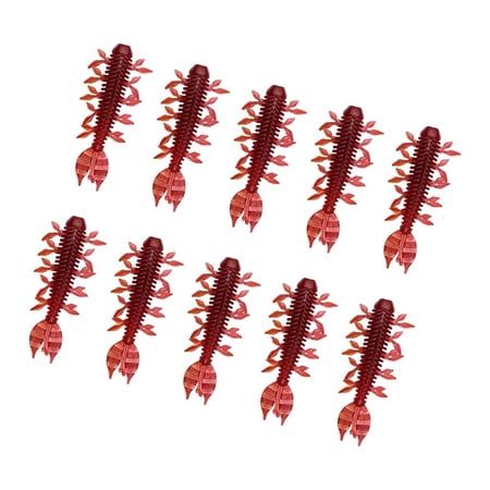 10pcs High Buoyancy Shrimp Soft Baits With Curved Tail Realistic Detailing For Freshwater Saltwater by LUVNIMB