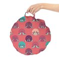 thumbnail image 2 of Fashion Round Floor Cushion with Handle, Feminine Design of High Heel Sandal Pairs in Circles, Decorative Pillow for Living Room & Dorms, 18" Round, Coral Multicolor, by Ambesonne, 2 of 4