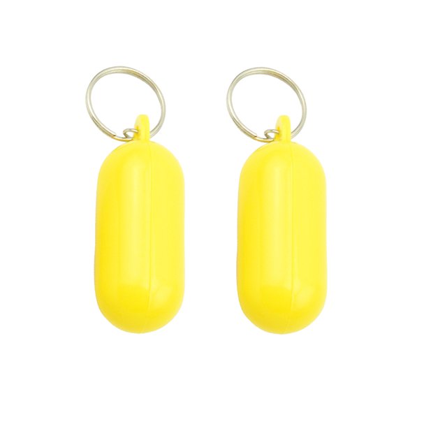 Anillo de llavero flotante DIFIGURACIÓN ANTI-PIDIDA SECUNDARIO Peso ligero sólido Llavero de color brillante para la navegación surfeando deportes al aire libre Yellow2PCS Eigraketly OD019474-04