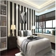 thumbnail image 1 of Modern Minimalist Vertical Striped PVC Wallpaper Black&White Color 0.53m*10m=5.3m2, 1 of 5