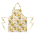 thumbnail image 2 of Beige Yellow Flower Pattern Apron-Garden Aprons for Women with Pockets-Cotton Linen Waterproof Kitchen Cooking Gardening Aprons Adjustable for Kitchen,Cooking,BBQ and Salon 33x27 Inch, 2 of 7