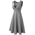 thumbnail image 5 of Aoujea Elegant Dresses for Women Sleeveless V-Neck Suspenders Retro Solid Color High Waist Sexy Makings Dress Sleeveless Dresses for Women 20$ & Under Dress, 5 of 8