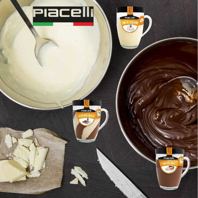 Piacelli, 2 Count - Hazelnut Cocoa Cream Spread 300gr -Special Glass Cup