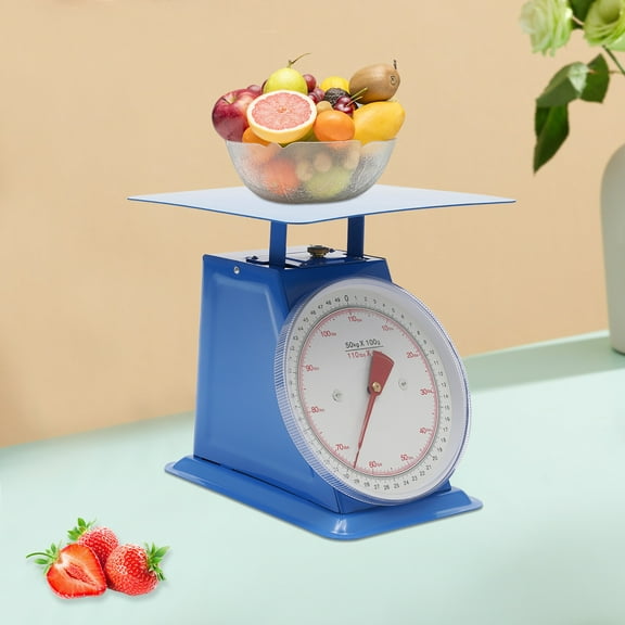 Heavy Duty Mechanical Dial Scale – 110 Lbs Capacity, High Accuracy, Durable Iron Build, No Batteries Required, Large Weighing Pan for Supermarket, Food Market & Home Use