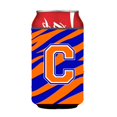 thumbnail image 1 of Letter C Initial Monogram - Tiger Stripe - Blue Orange Can Or Bottle  Hugger, 1 of 1