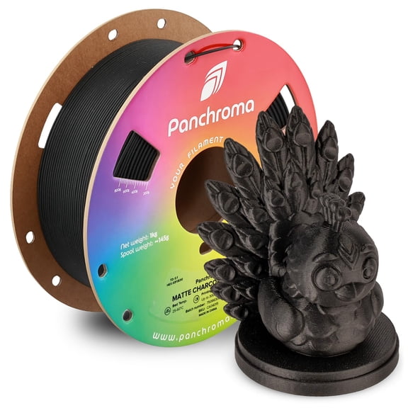 Panchroma Matte PLA Filament, Charcoal Black 1.75mm 1kg 3D Printing Formerly Polyterra Matte, Fits Most FDM Printers, Spool (2.2lbs)
