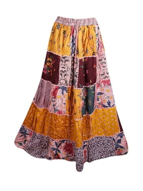 Mogul Gypsy Hippie Chic Patchwork Summer Style Maxi Long Skirt