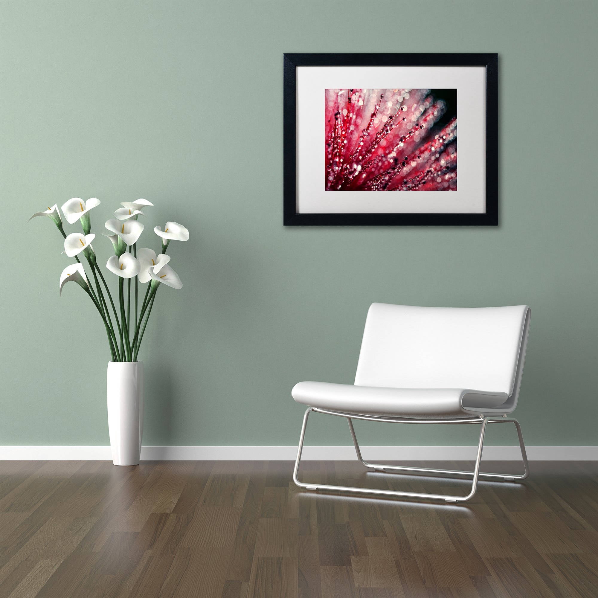 Trademark Fine Art "Sonata in Red" Canvas Art by Beata Czyzowska Young, White Matte, Black Frame
