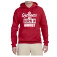 thumbnail image 2 of Queens are Born in August Humor Unisex Graphic Hoodie Sweatshirt, Red, Medium, 2 of 3