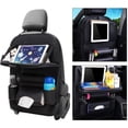PU Leather Car Seat Organizer with Foldable Table Tray Backseat Car