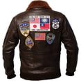 thumbnail image 2 of Outfit Craze Men Brown G1 Military WW2 Air Force Bomber Cowhide Leather Jacket (2X), 2 of 6