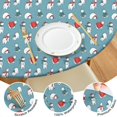 thumbnail image 4 of Light Blue Christmas Snowman Pattern Round Fitted Tablecloth with Elastic Edge,Dining Table Cover Waterproof,Outdoor Round Tablecloth for Camping,Dining,Indoor and Outdoor, 4 of 7
