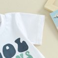 thumbnail image 4 of Bagilaanoe 2pcs Toddler Baby Boy Shorts Set Short Sleeve Letter Print T Shirt Tops + Shorts 3M 6M 12M 18M 24M 3T Kids Casual Summer Clothes, 4 of 8