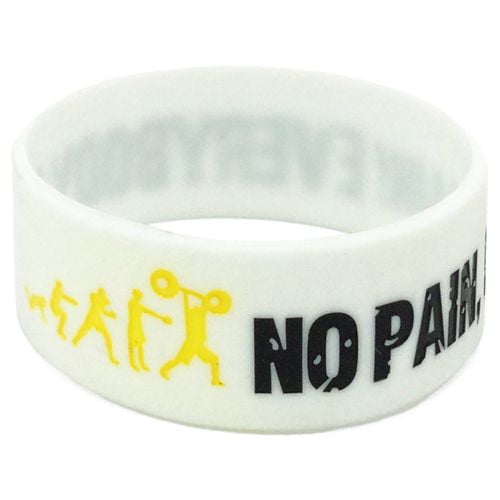 No Pain No Gain Everybody Fit Silicone Wristband Sports Motto Rubber Bracelets