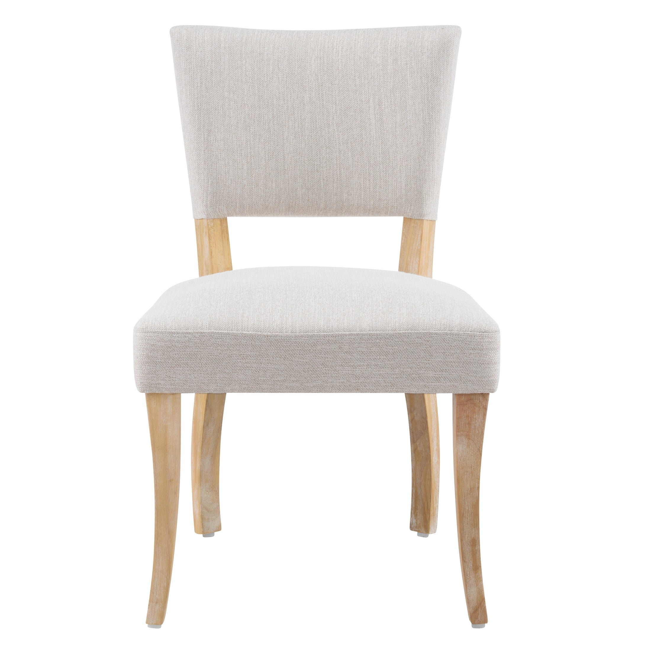 Christopher Knight Home Mid-Century Upholstered Wood Armless Dining Chairs, Beige+Natural, Set of 6