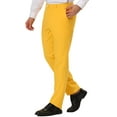 thumbnail image 4 of INSPIRE CHIC Pantalon Chino pour Homme, Coupe Droite Décontractée, Extensible Confortable, devant Plat, 34, Orange Jaune, 4 of 8