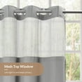 thumbnail image 4 of Barossa Design Waffle Weave Shower Curtain with Snap in Liner, Mesh Window, 71"W x 74"L, Grey, 4 of 6