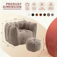 thumbnail image 4 of MEIGUGAO Adult Solid Print Oversized Bean Bag Chair, Coffee, 4 of 14