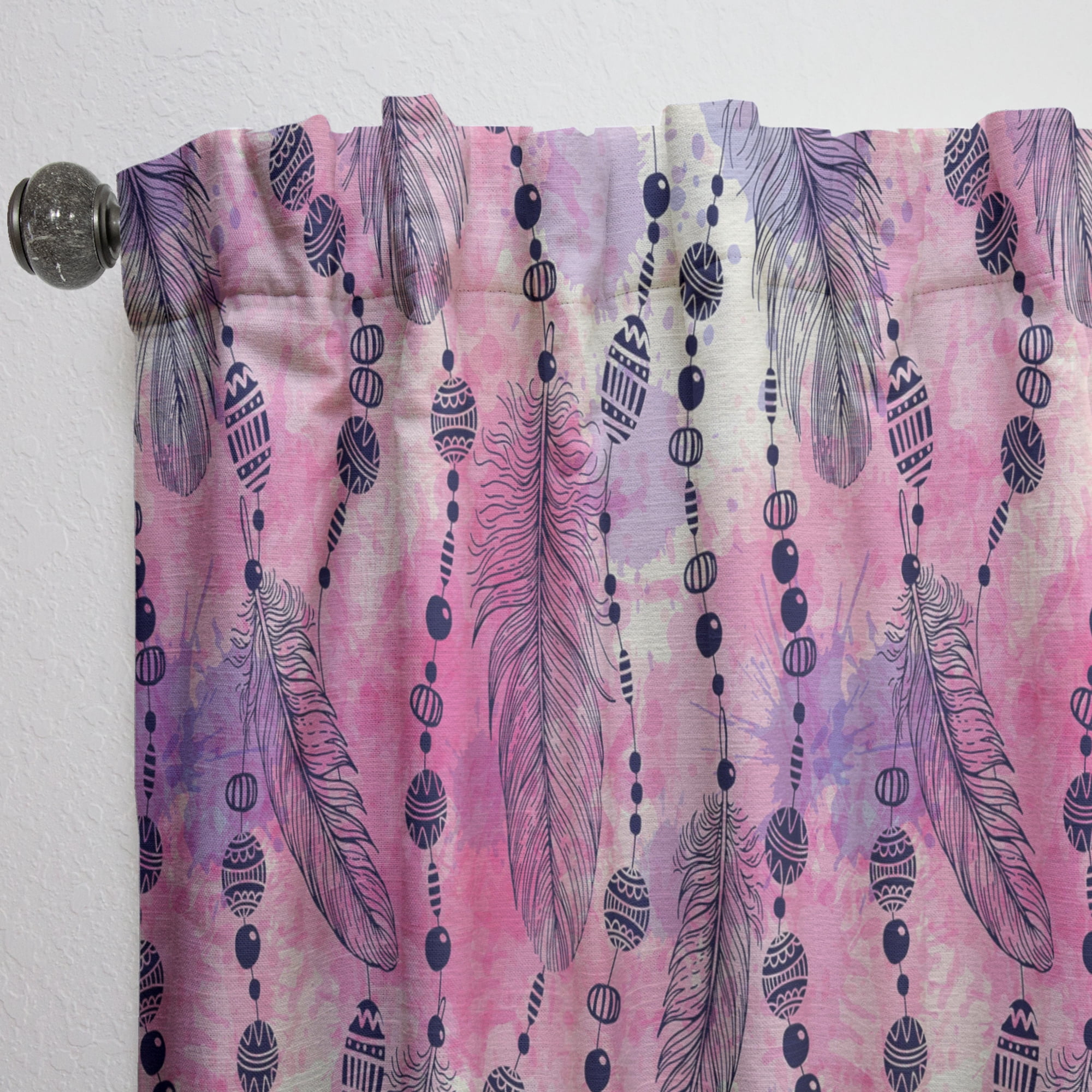 Designart 'Bird Feathers III' Abstract Curtain Panel