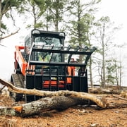 Titan Attachments 84in Clamshell Root Grapple Rake, Universal Skid Steer Mounting, Twin 3,000 PSI Cylinders, Brush Debris Landscaping Grapple