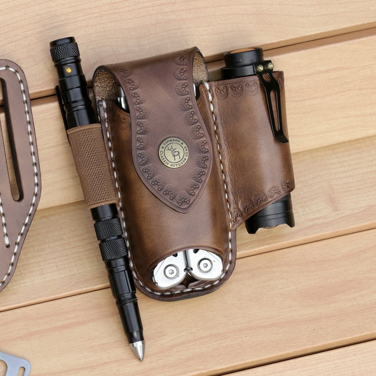 Tourbon Multitool Sheath With Belt Loop Leather Knife Pouch Holster