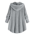 thumbnail image 6 of Girls and Toddlers' Sherpa Long Jacket Button down Long Sleeve Hooded Coat with Pocket Kids Winter Warm Sweatshirt Coat, 6 of 8